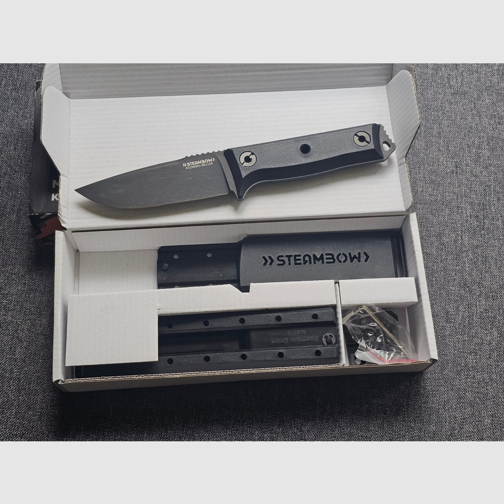Steambow AR Series Messer K1 inkl. Zubehör NEU + Griffschalen-Set