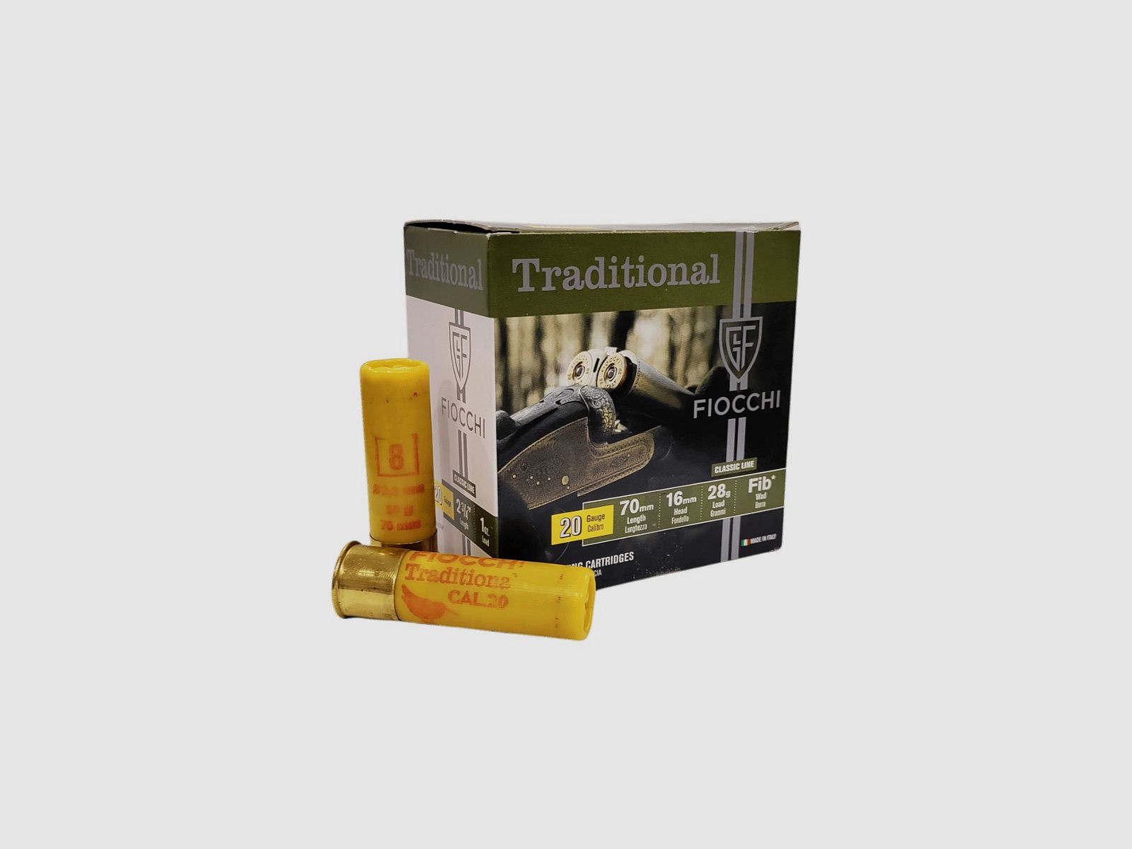 Fiocchi Traditional Cartridges Felt Wad cal. 20/70 28 g lead 8