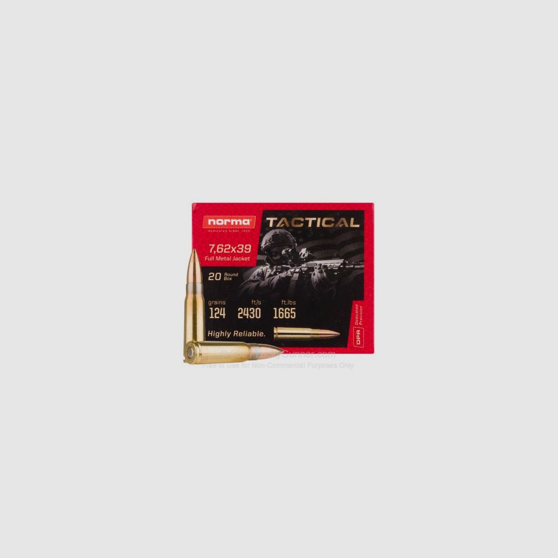 NORMA 7.62x39 Tactical FMJ 124gr, Scatola 1000, immagine 2 di 2