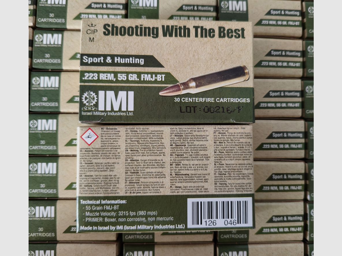 .223 Rem. IMI FMJ-BT 55gr. 2460 pcs