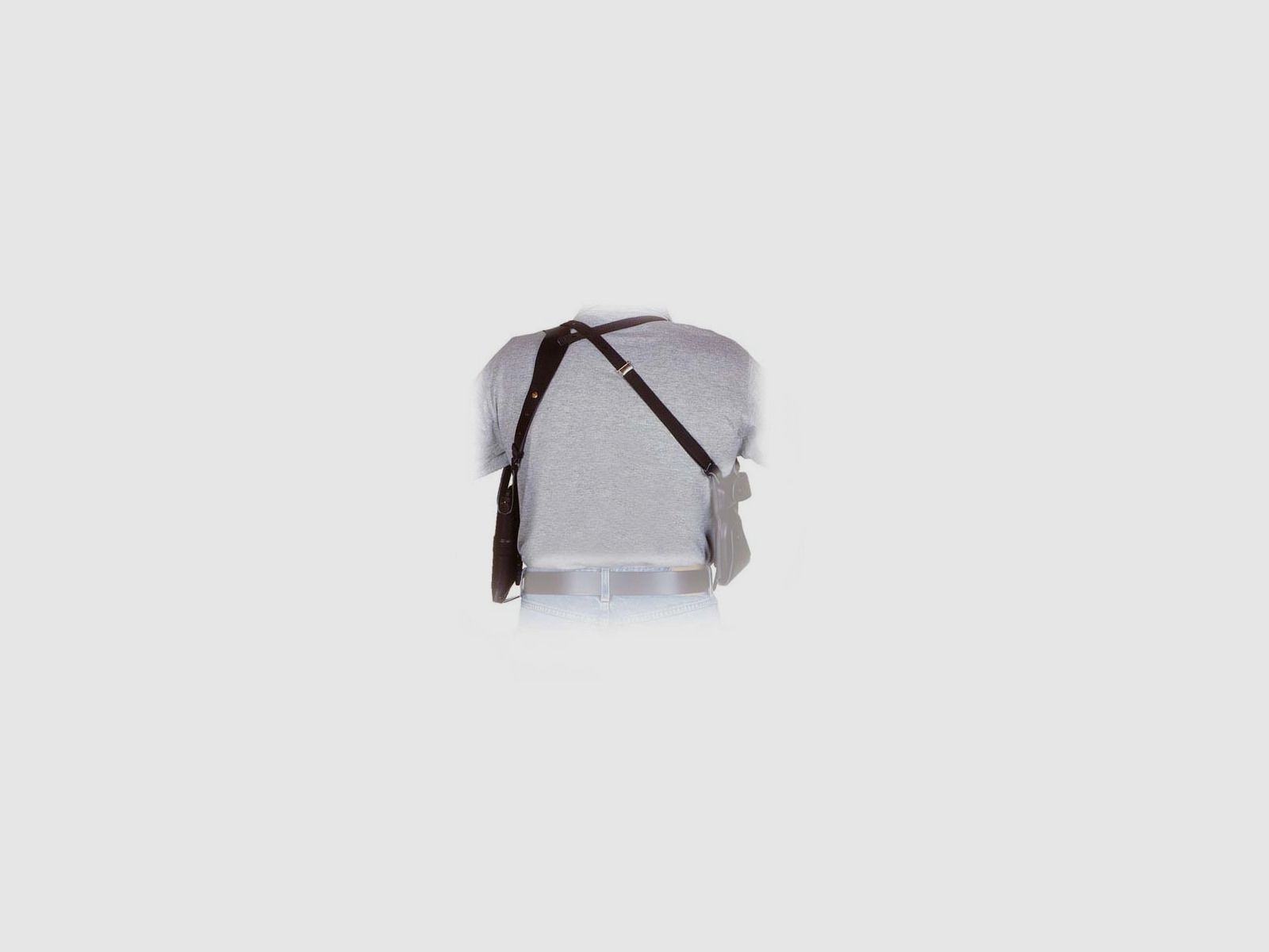 Leder Schulterholster NEW BREAK OUT mit Sicherung 4" K-Frame S&W 10/19/66/67/Combat/Grizly,Colt Trooper,Ruger Security/Service/Speed SIX,Manhurin MR73-Linkshänder-Braun