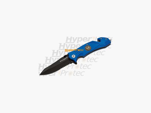 Couteau pliant bleu US Air Force avec lame crantée