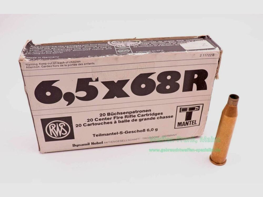 RWS (WZd.Fa.Rottweil) Bossoli 6,5x68R