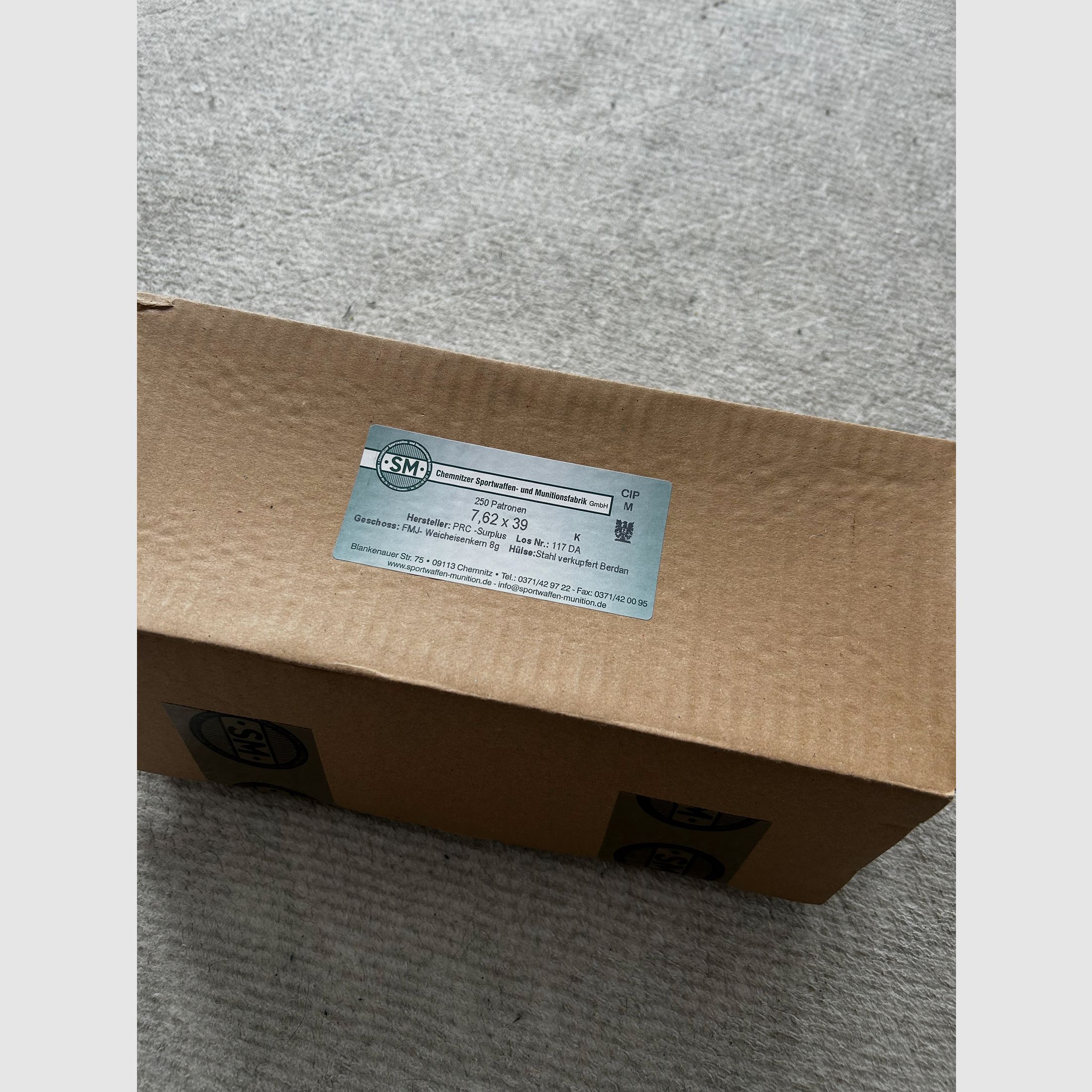 7,62x39 SM FMJ 8,0g 2.000 Stk