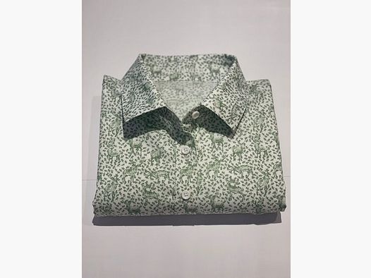 Wallmann Bluse klassisch mit Hirsch in Grün