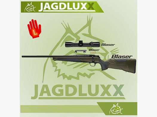 Blaser R8 Professional 2.0 in dark olive left-handed weapon set with Blaser B2 1.7-10x42 iCS