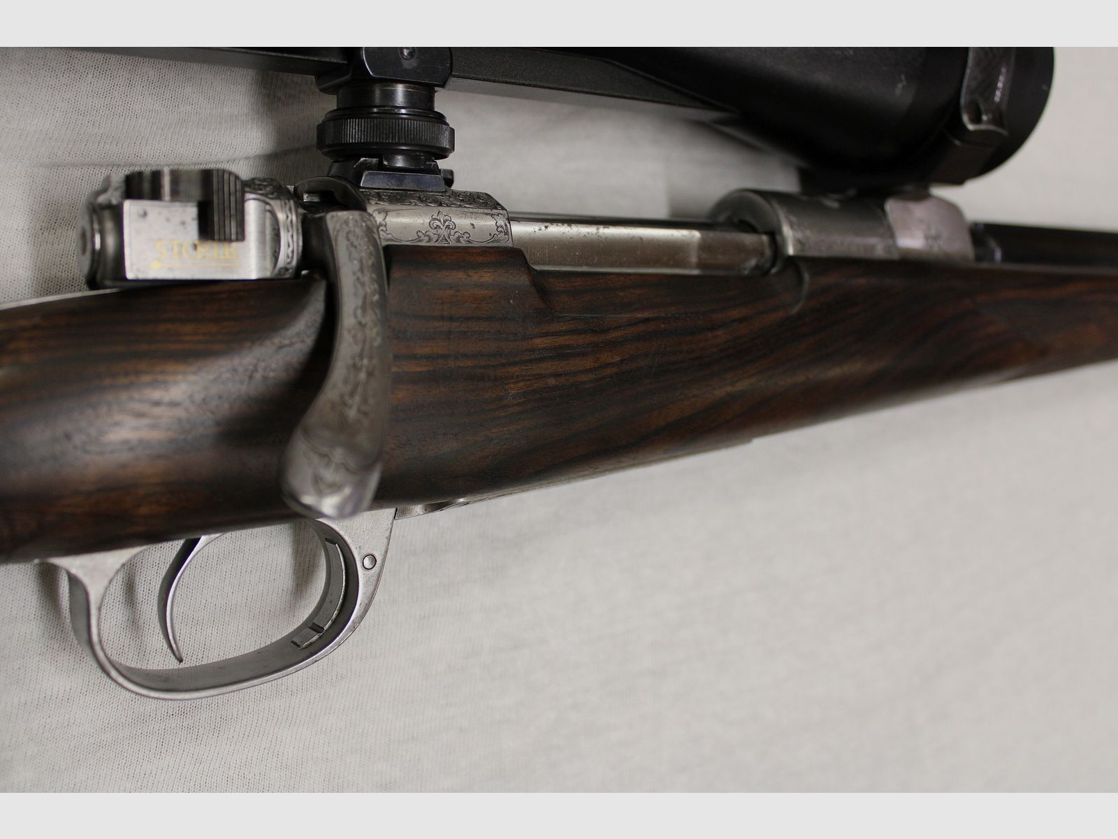 Bolt-action rifle Mauser DWM Luxus rifle 9,3 x 62 Keiler rifle with engraving rarity Kahles 8 x 56 red dot sight