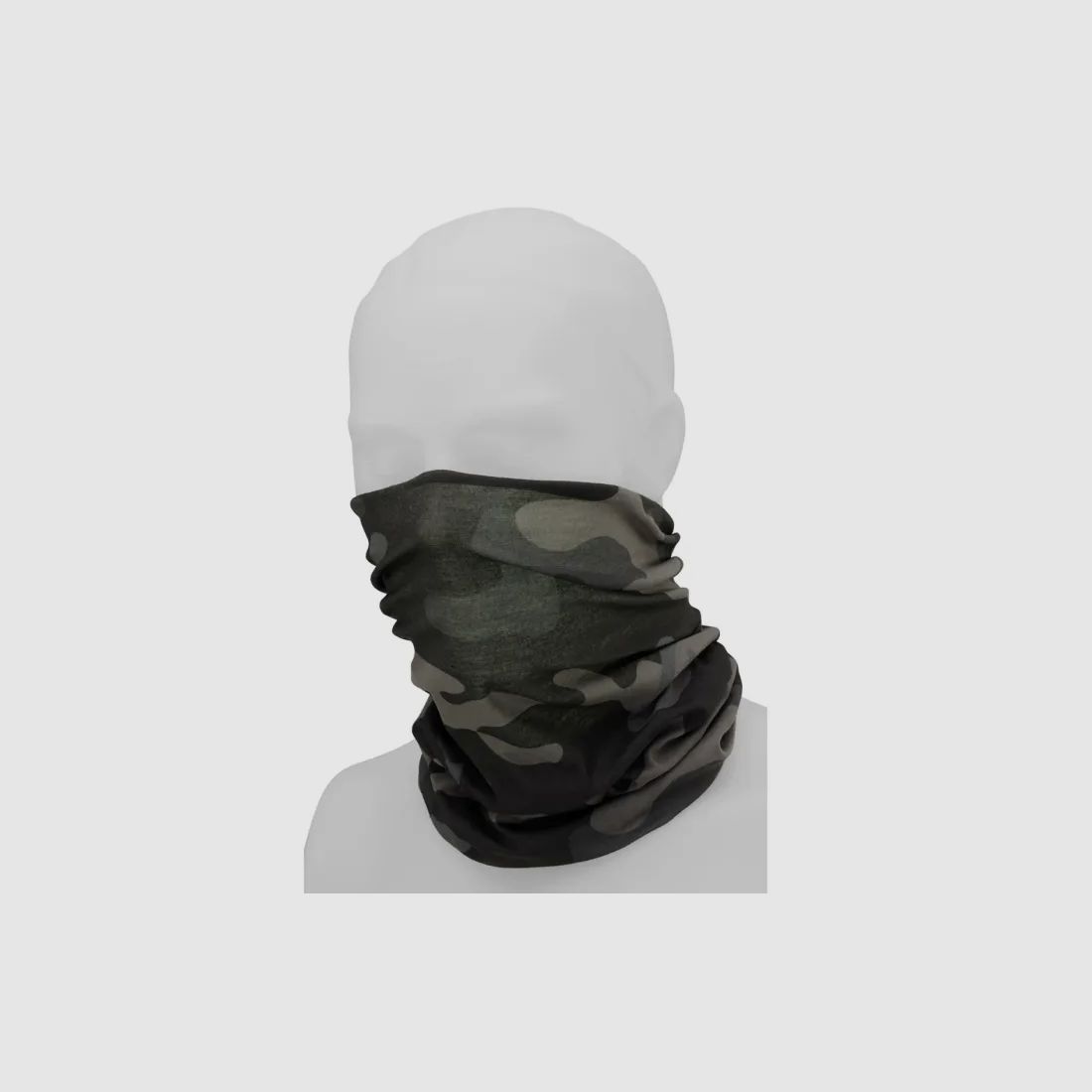 Multifunctional cloth (tube scarf) for head, face, neck - One size - Dark camouflage