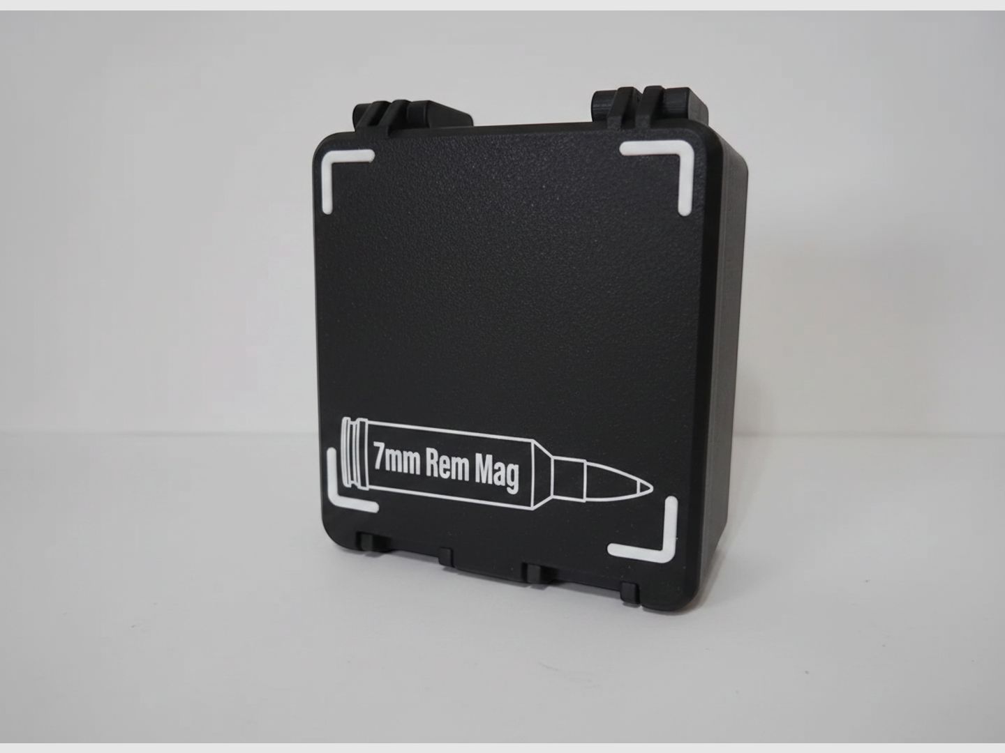 Filamelt ammunition box / 7mm Remington Magnum / 'folding / latch cover' / cartridge box, ammo box