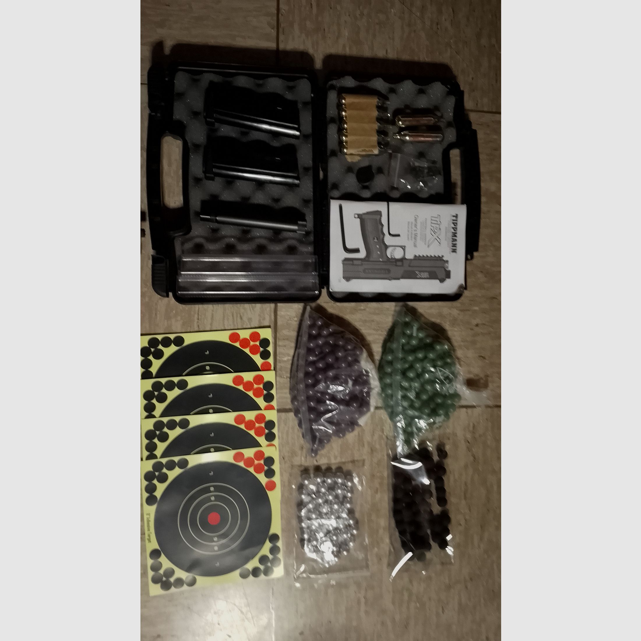 !Update! Tippmann Tipx MSC Body Kit Markierer .68 Zubehör Paintballs Gummibälle Alu Kugeln Cal 68 CO2 Set Visier Rot Grün Punkt Socom Laser Lampe