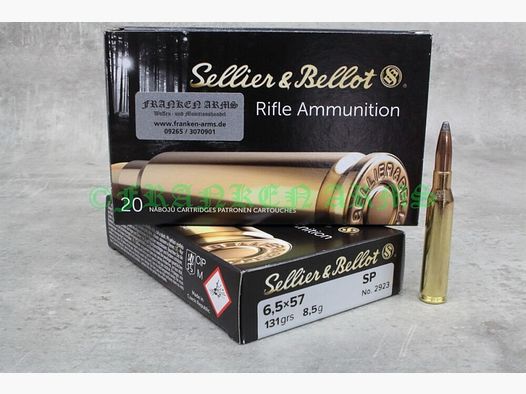 Sellier&Bellot 6,5x57 Półpłaszczowy 131gr. 8,5g 20 sztuk