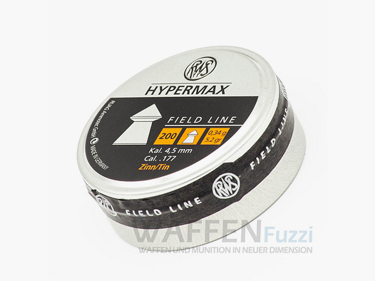RWS Hypermax lead-free tin diabolo 200 pcs. 4.5mm diabolo