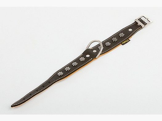 Collier en cuir rembourré de haute qualité avec motifs d'edelweiss