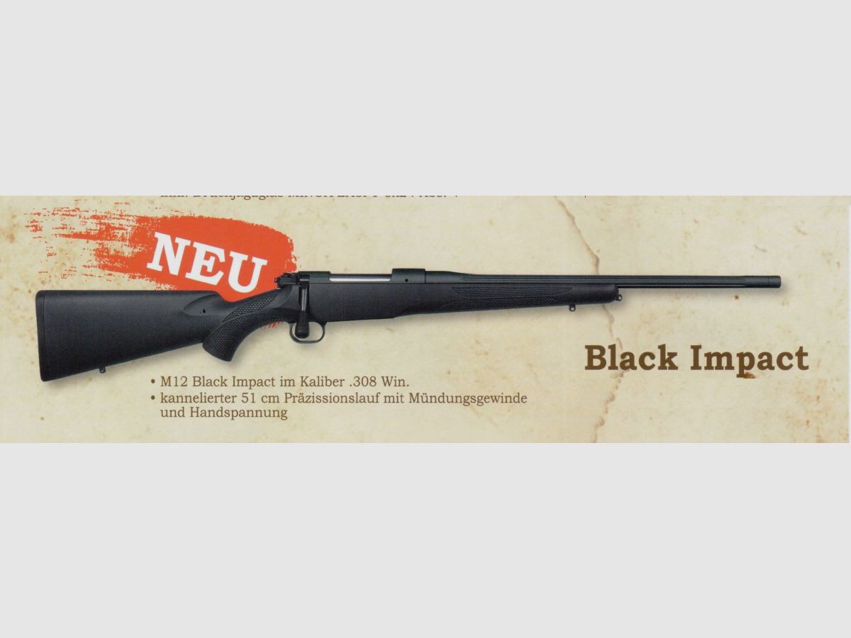 MAUSER Repetierbüchse Mod. M12 S BLACK IMPACT .308Win -HandSpannung
