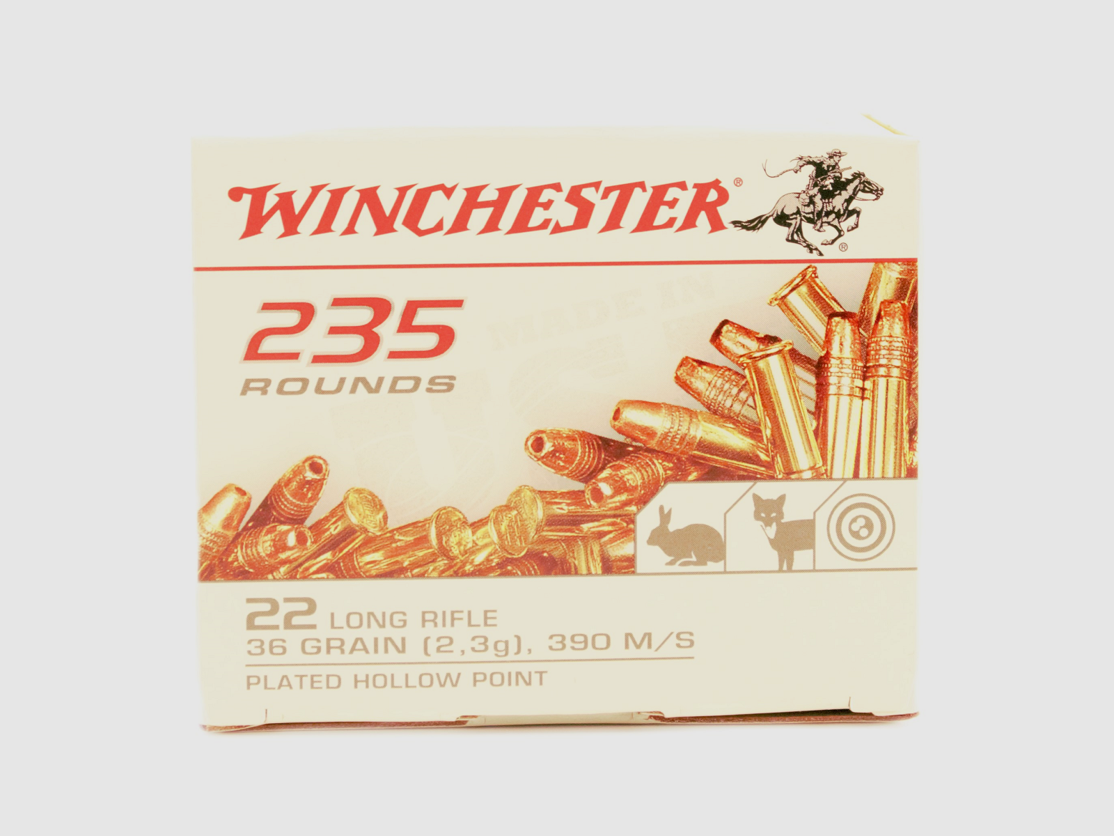 WINCHESTER .22 LR 36 Grain verkupferte Hohlspitzgeschosse