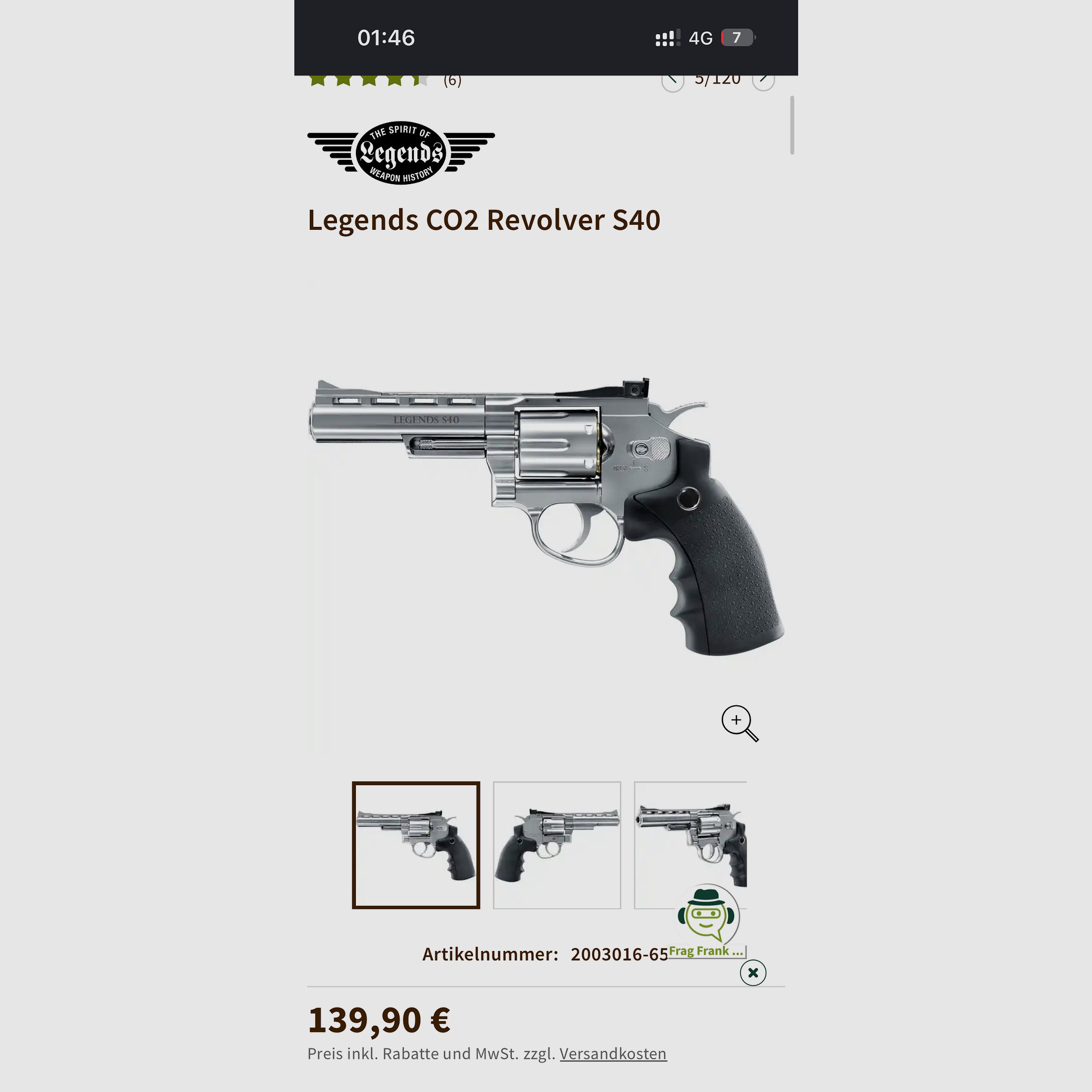Legends S40 Co2 revolver
