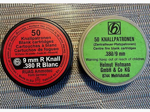 Knallpatronen 9 mm R Knall, .380 R Blanc, 82 Stück