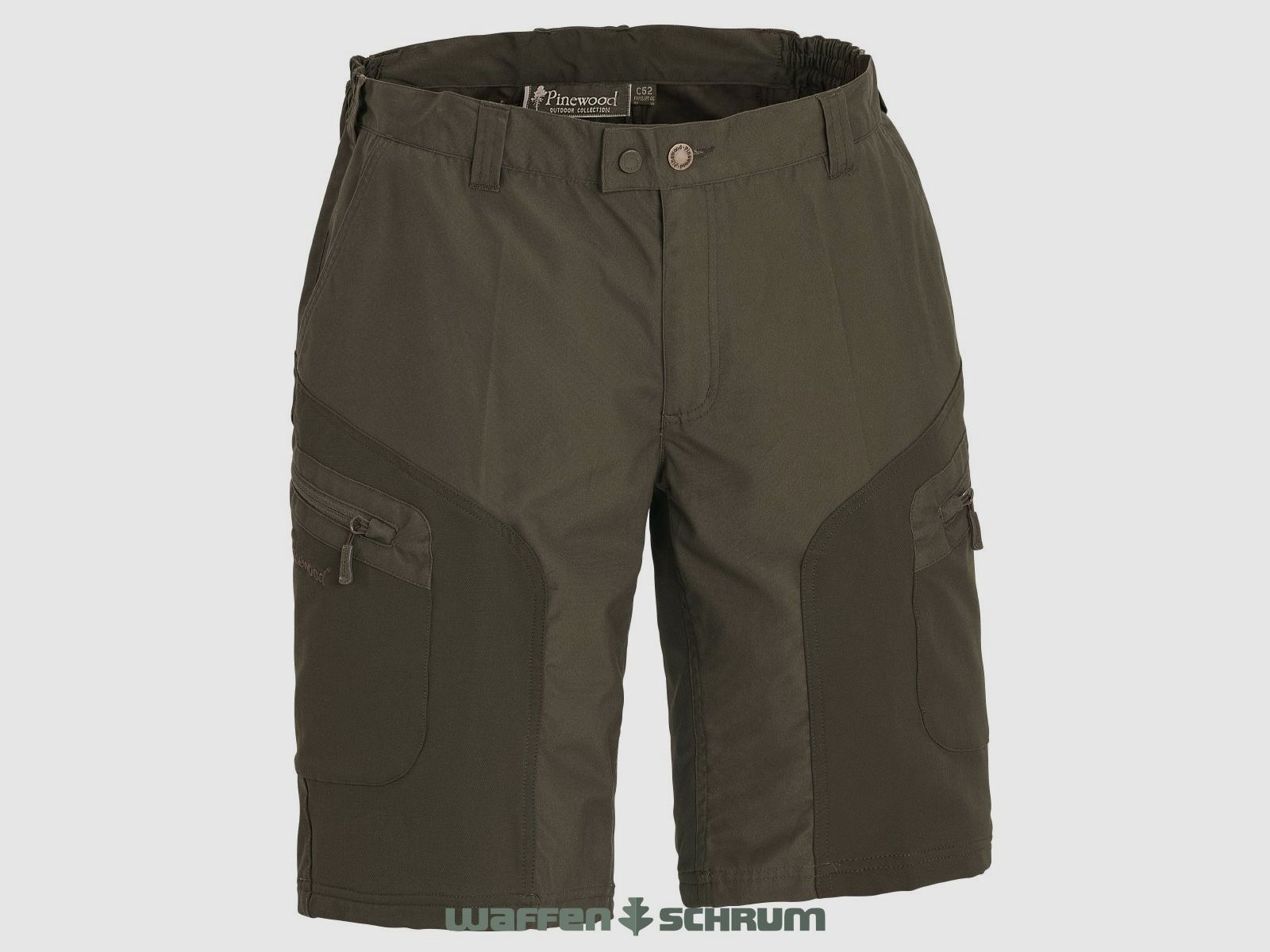 Pantaloni Corti Pinewood Wildmark Stretch Verde Oliva Scuro/Mossgreen