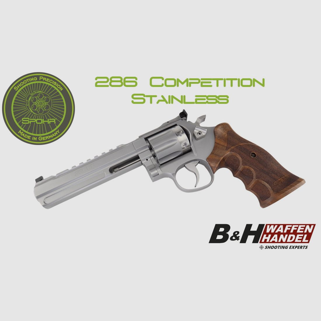  SPOHR 286 Competition Stainless .22lr 6 cali Revolwer Wyprodukowano w Niemczech, zdjęcie 1 z 12