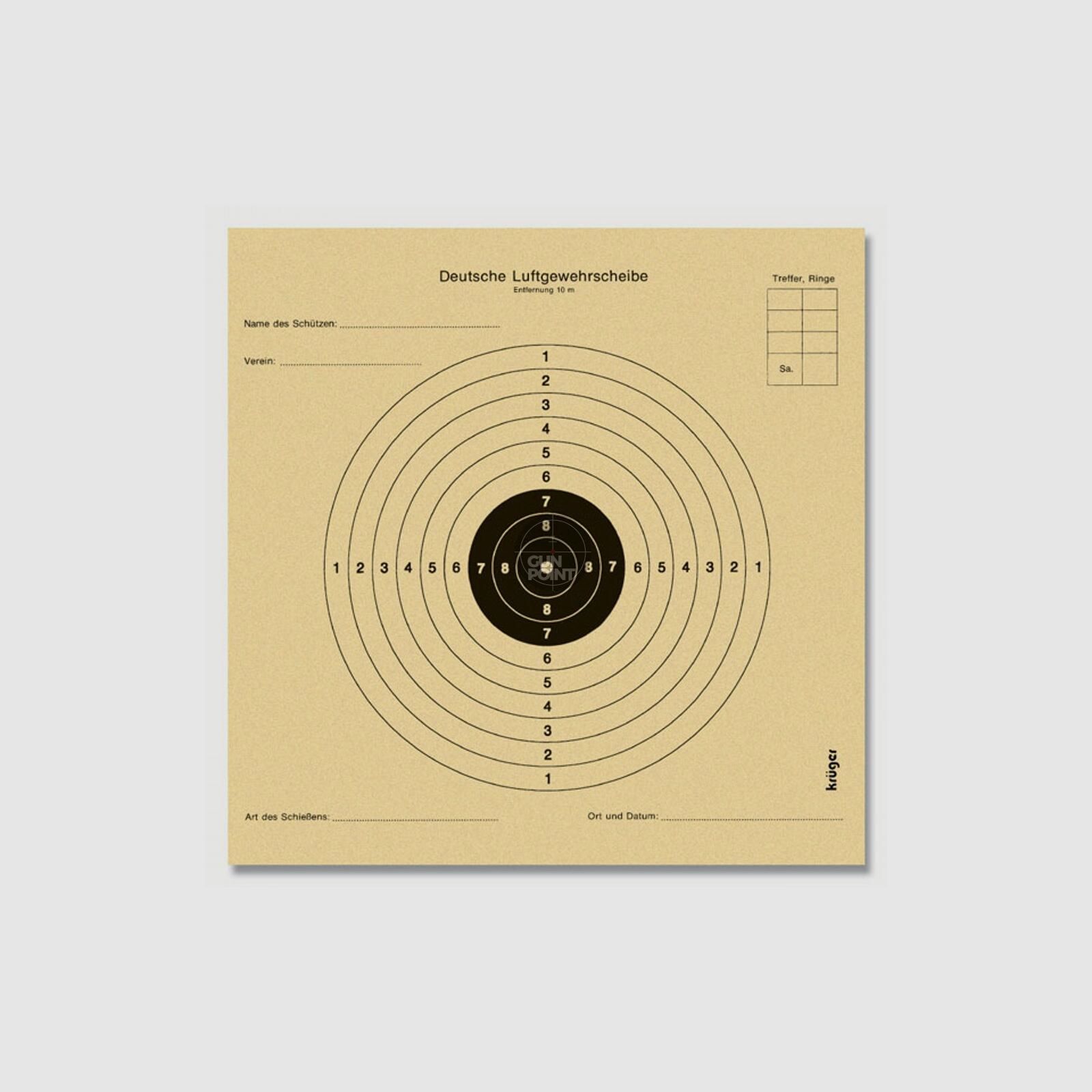 Alte deutsche Luftgewehrscheibe Kyffhuser" 12 x 12 cm - versch. Abpackungen"