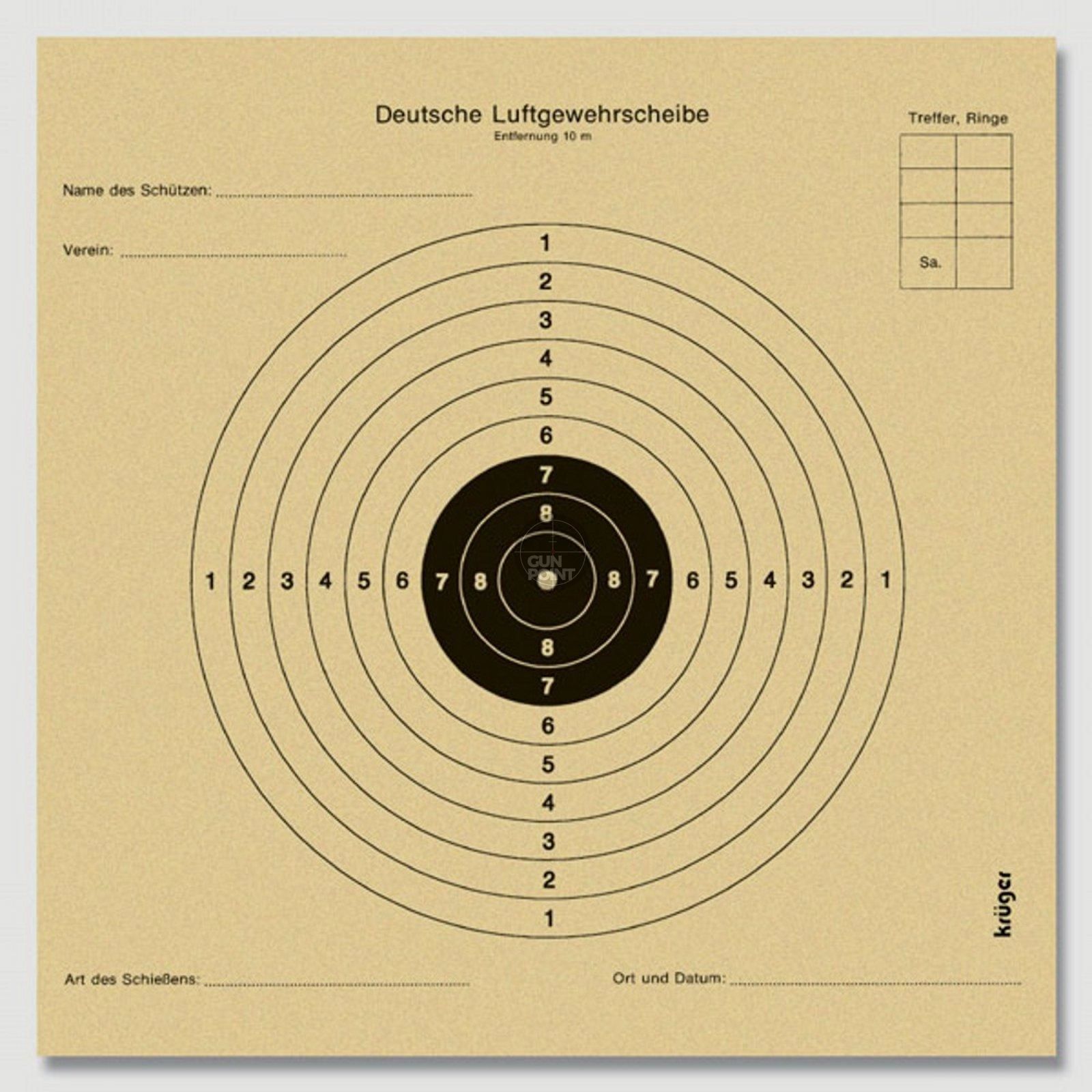 Alte deutsche Luftgewehrscheibe "Kyffhuser" 12 x 12 cm - versch. Abpackungen