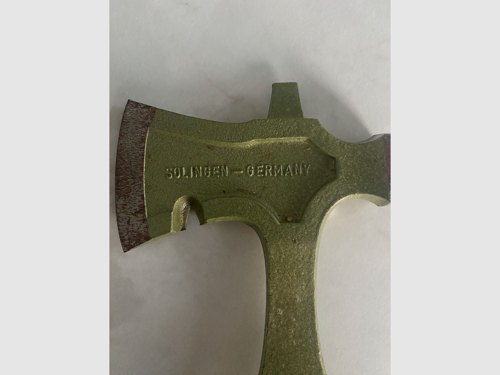 Ascia da caccia vintage / ascia da campeggio Solingen – Germania con manico in corno di cervo