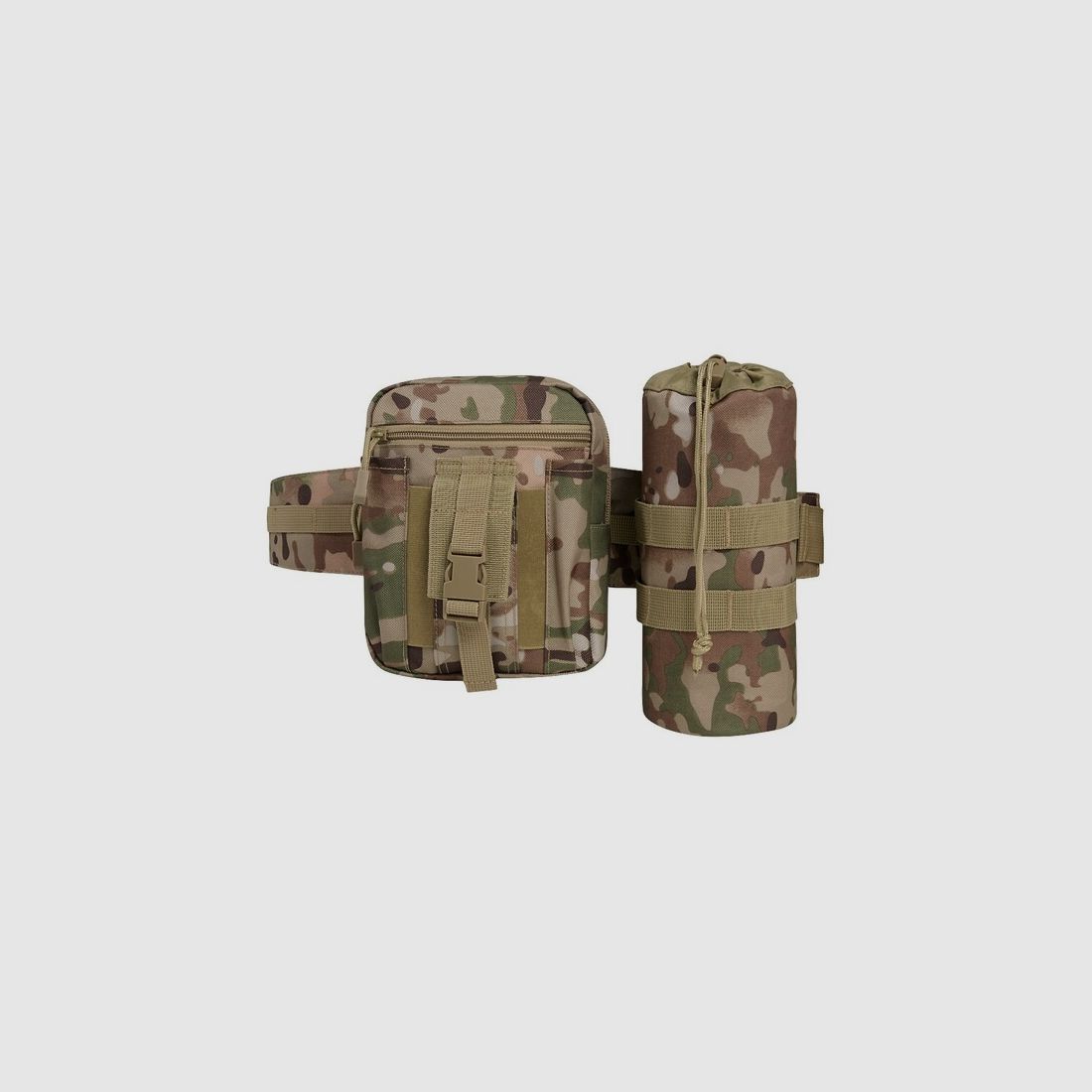 Brandit Taillengürtel "Allround" mit Tasche + Flaschenhalter - Tactical Camouflage