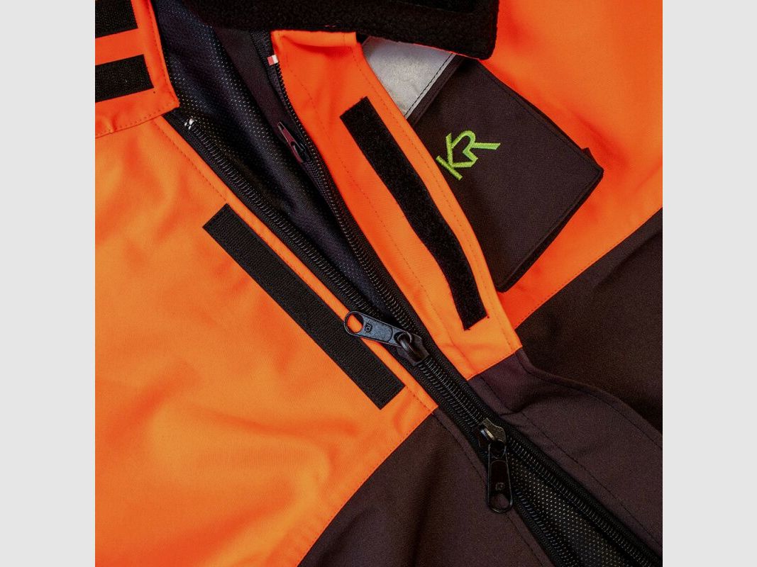 Kruedener Hundeführer-/ Durchgehjacke warnrot/braun