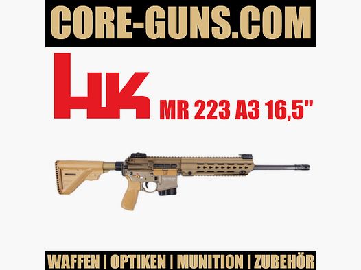 Heckler & Koch HK MR 223 A3 kurzer Handschutz SANDFARBEN, Kal. .223 Rem	 16,5" LL Sport und Jagd