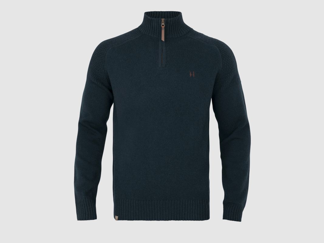 Härkila Vincent Merino-Pullover mit halbem Reißverschluss Blau