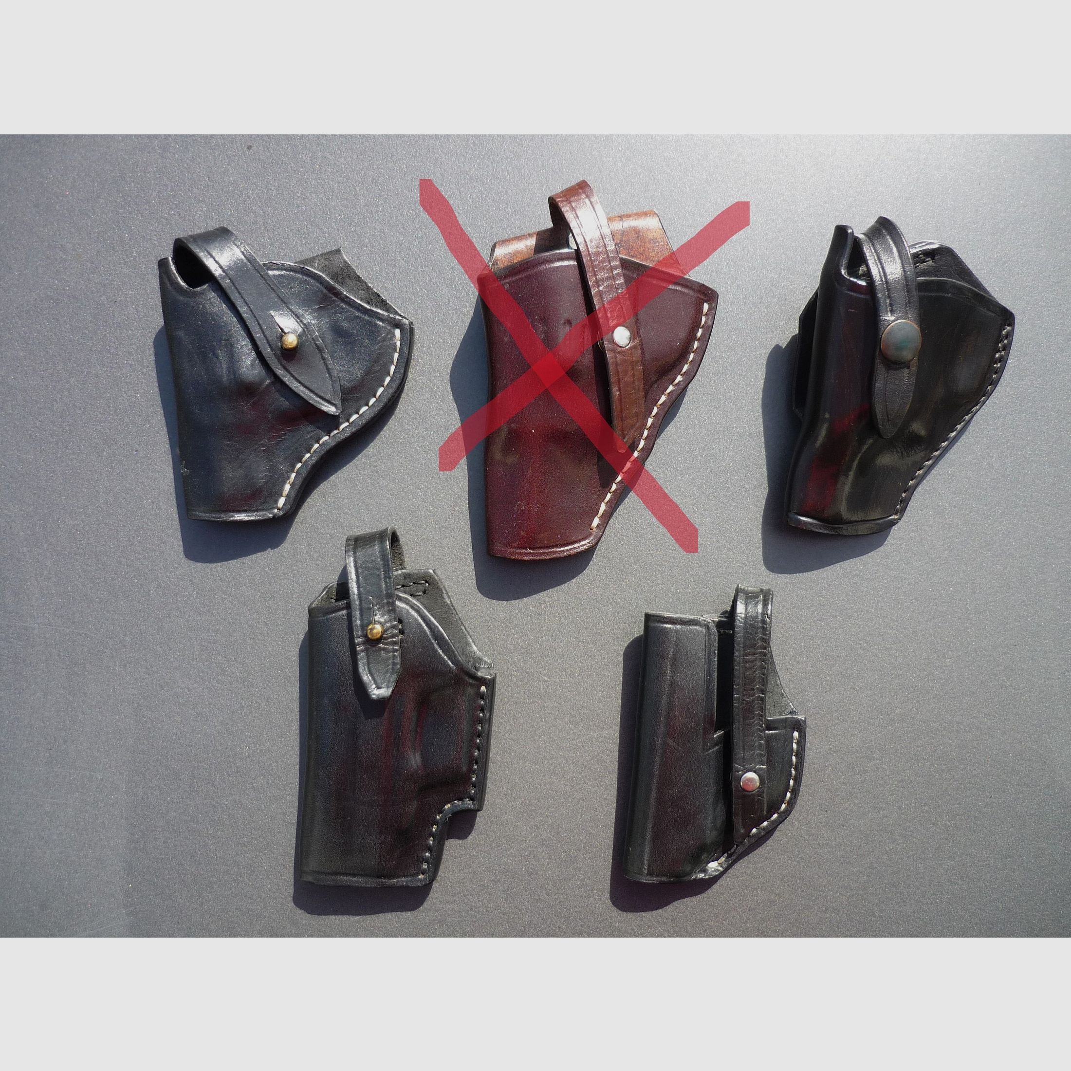 Holster HKDesign Art. Nr. 002 : petit holster simple avec sangle de sécurité - pour : RG 56 / 59. S&W 60, RG 300, Reck 65 - tous pour gauchers - voir photos