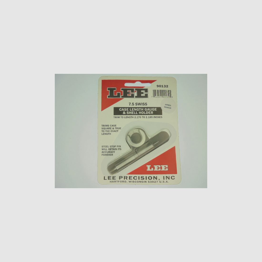 JAUGE LONGUEUR+SHELL-HOLDER LEE 7.5×55 SUISSE, image 1 sur 2