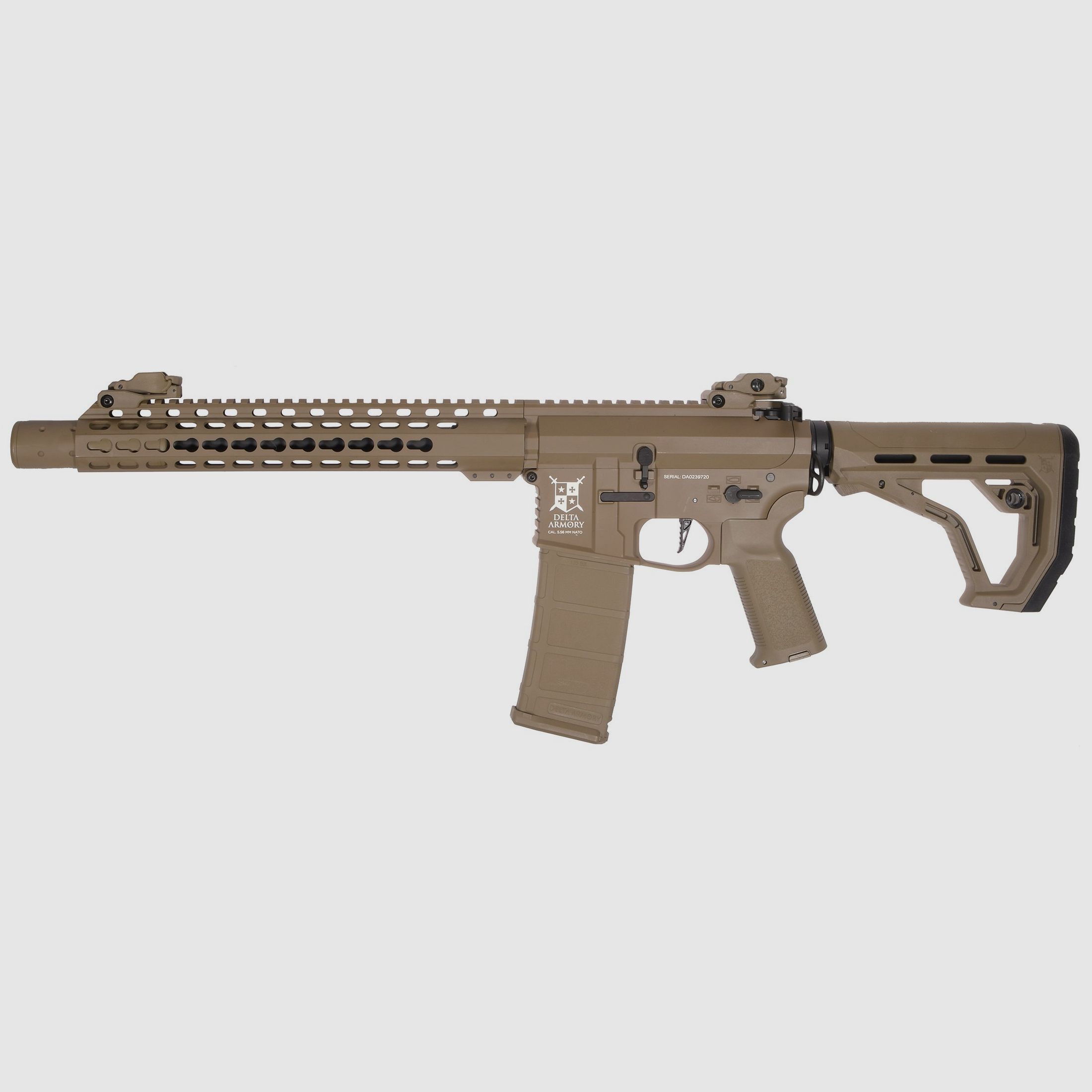 AR15 SilentOps DMR ALPHA EAGLE ETU Tan AEG Softair Gewehr max. 0,5J | Delta Armory