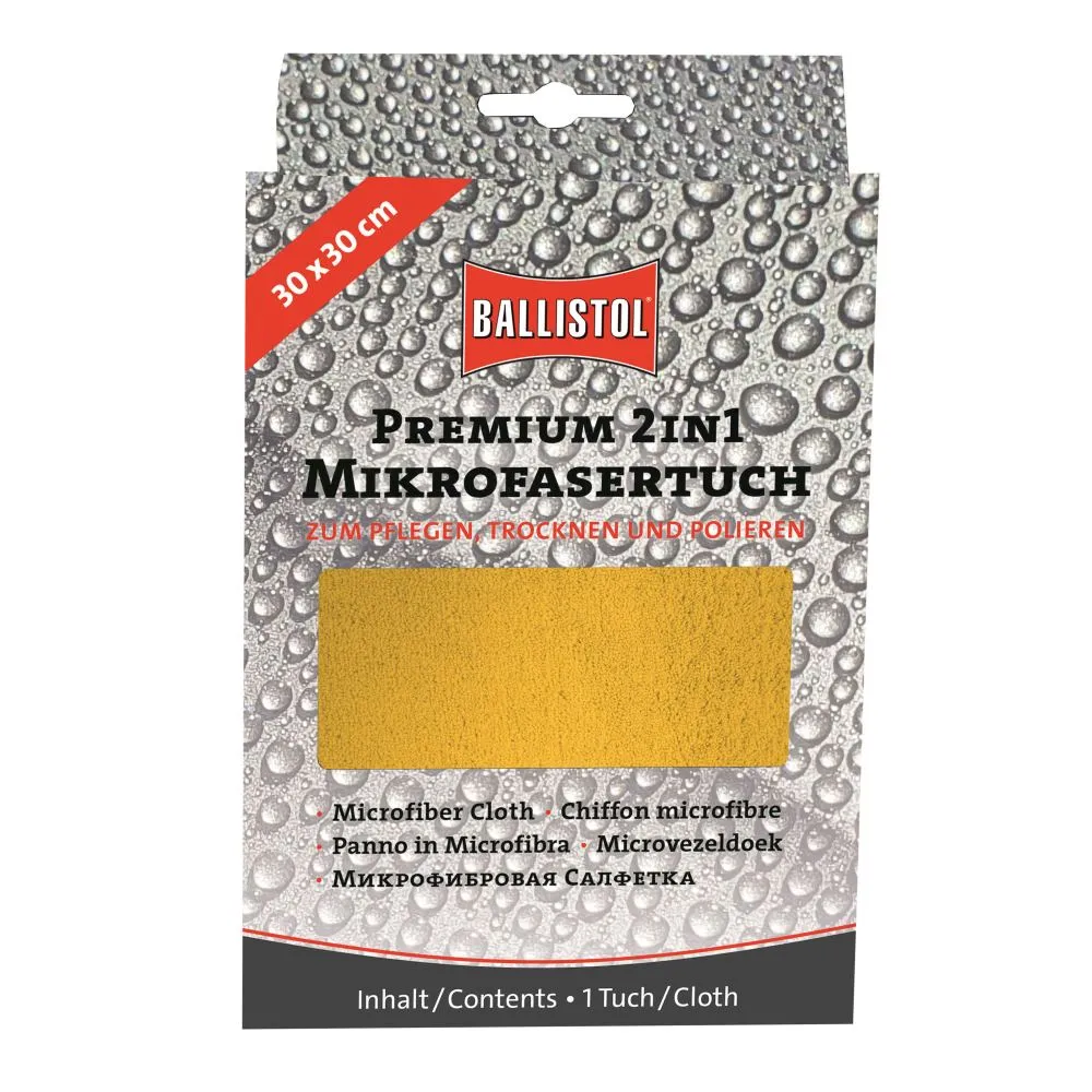 Panno in microfibra Premium 2 in 1 per cura, asciugatura e lucidatura, 30×30 cm