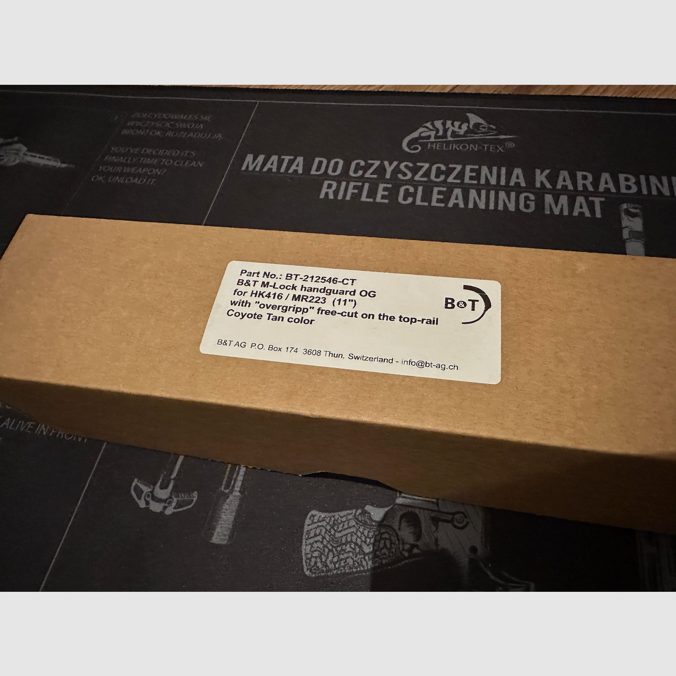 B&T M-LOK Overgripp Handschutz per HK MR223/HK416, Coyote Tan, corto (11”)