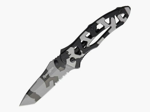 Remington Tactical Framelock Camo Tanto Taschenmesser mit Wellenschliff
