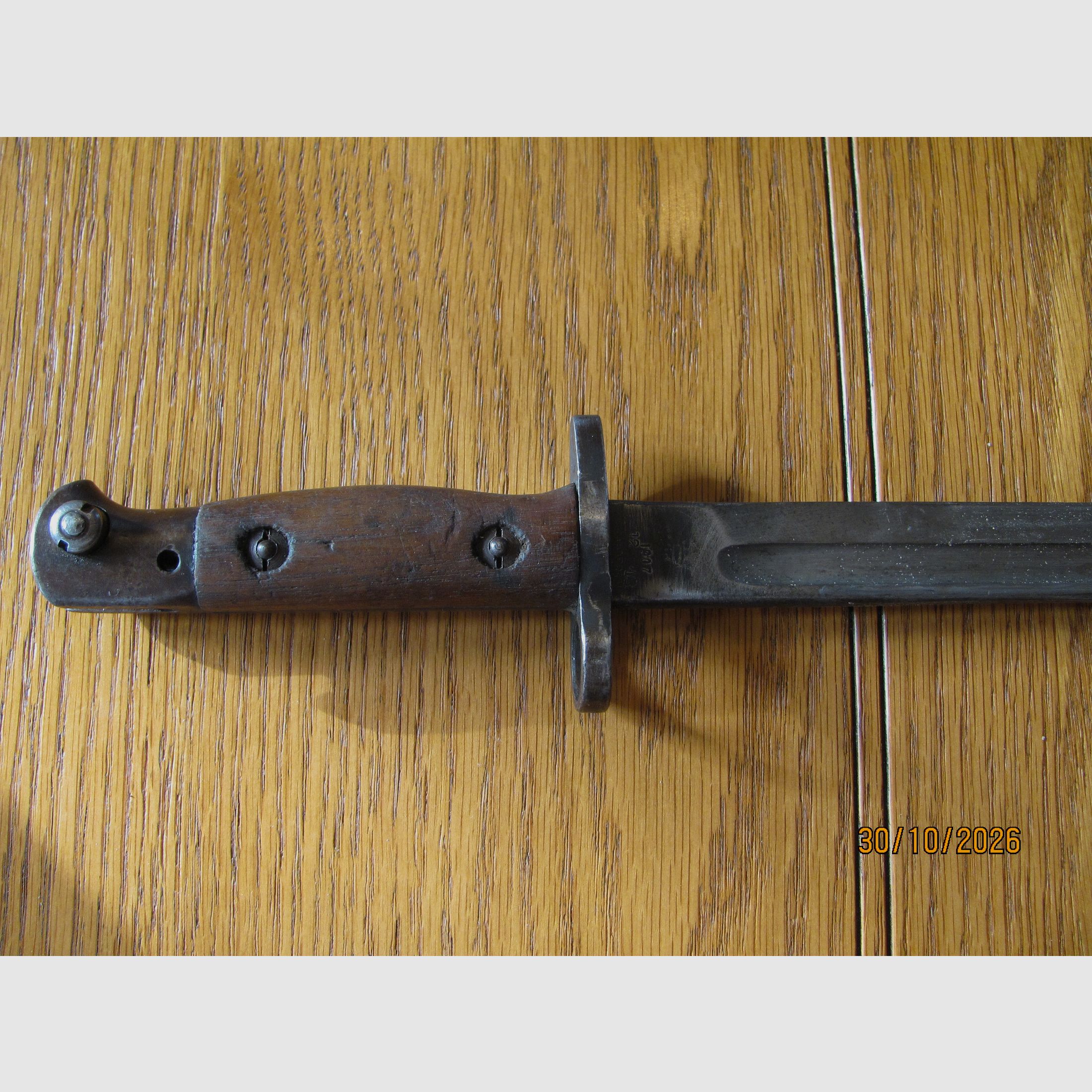 Guards Pattern 1907 Lee Enfield Bajonett stamped GG (CG?) 557 verschiedenen Abnahmestempeln und Prägungen, image 6 of 9