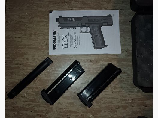 Tippmann Tipx RAM Paintball Makierer MSC Body Kit Uzi cal .68 CO2 Visier Rot Grün Punkt 