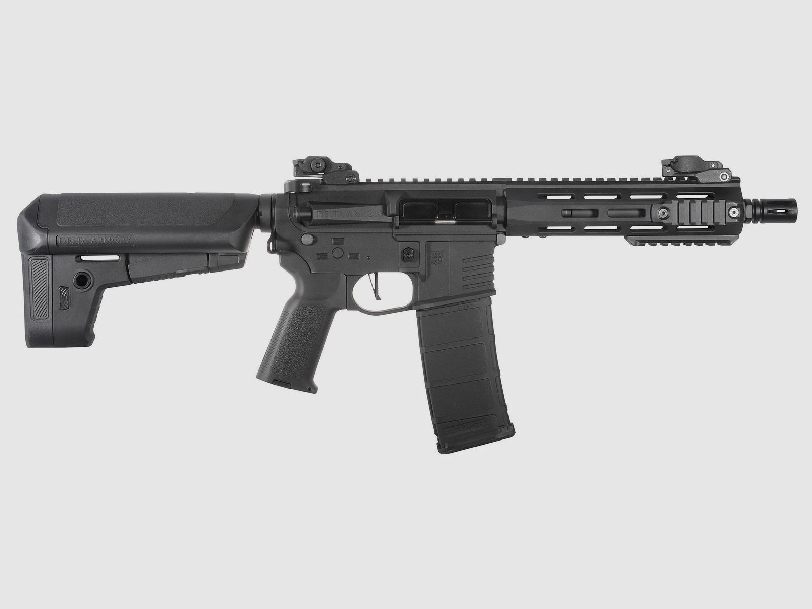 M4 AR15 M-LOK 8 Zoll CHARLIE Schwarz S-AEG Airsoft Gewehr Frei ab 18 Jahren | Delta Armory