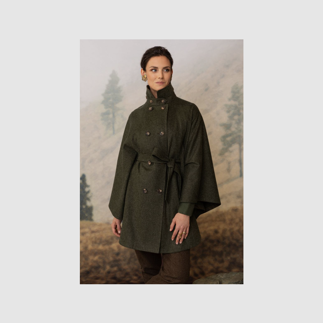 Habsburg Alpaka-Loden Cape Franziska in Grün, Bild 1 von 4
