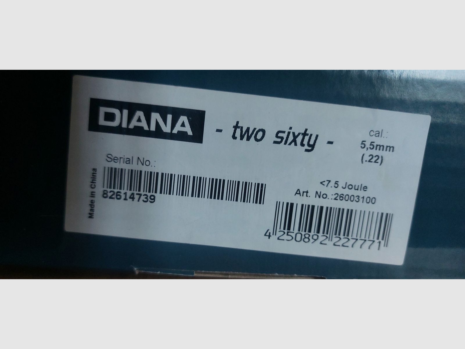 SPRZEDAJĘ 2 karabiny pneumatyczne marki Diana Diana eleven 4.5mm i Diana two sixty w kal. 5.5mm