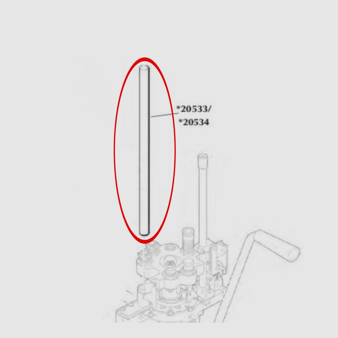 Dillon Casefeeder Tube 1100 voor Super 1050, Kaliber: Grote Voeder, afbeelding 3 van 3