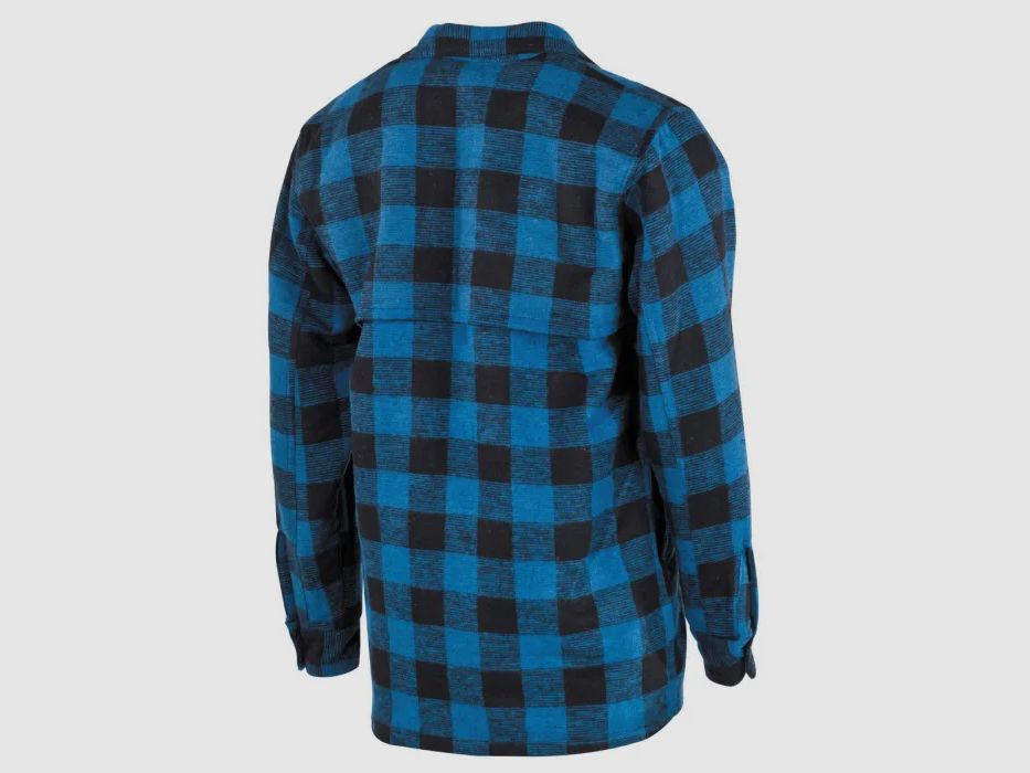 Camicia da boscaiolo, pesante qualità, blu / nero a quadri, taglia 3XL
