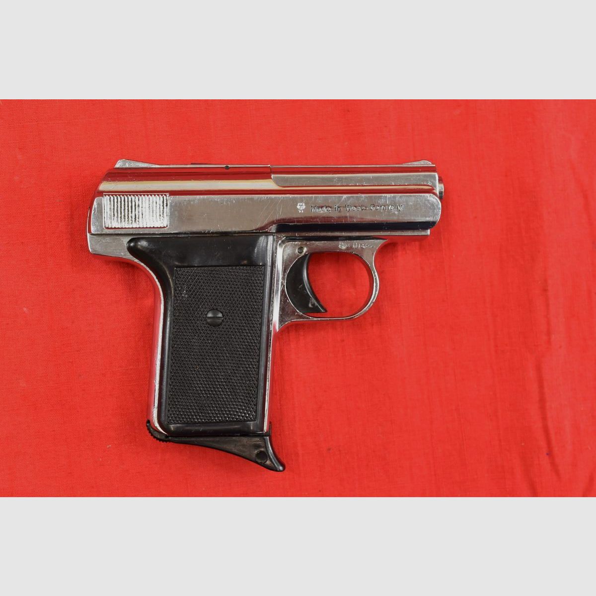 #678 Reck P8 Pistole, hergestellt in der BRD, vernickelt, Kal. 6,35, Bild 9 von 9