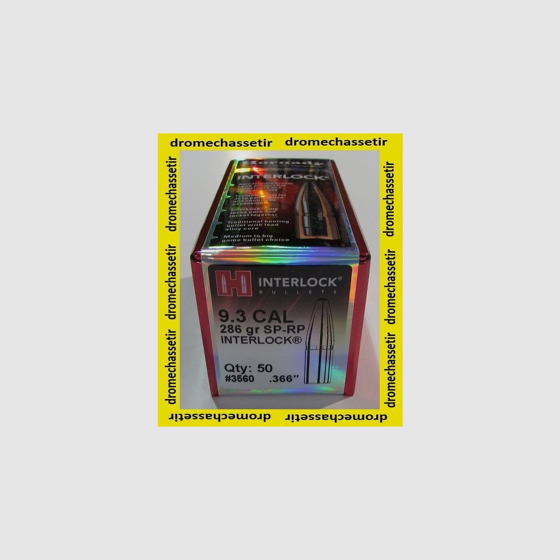 Box mit 50 Geschossen Hornady Kal. 9,3mm, 286 grains SP-RP, Ref. 3560