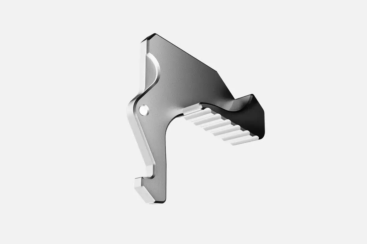 Extended charging handle for AR-15 Rise Armament, silver
