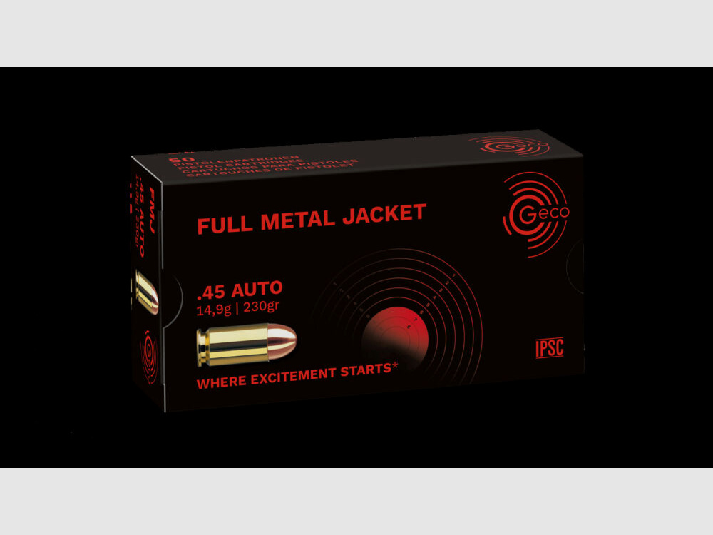 Geco FMJ 14,9g/230grs à50 .45 Auto
