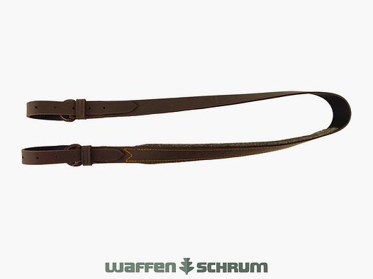 AKAH geweerriem leer - bruin pull-up effect 35MM vilt onderlegger