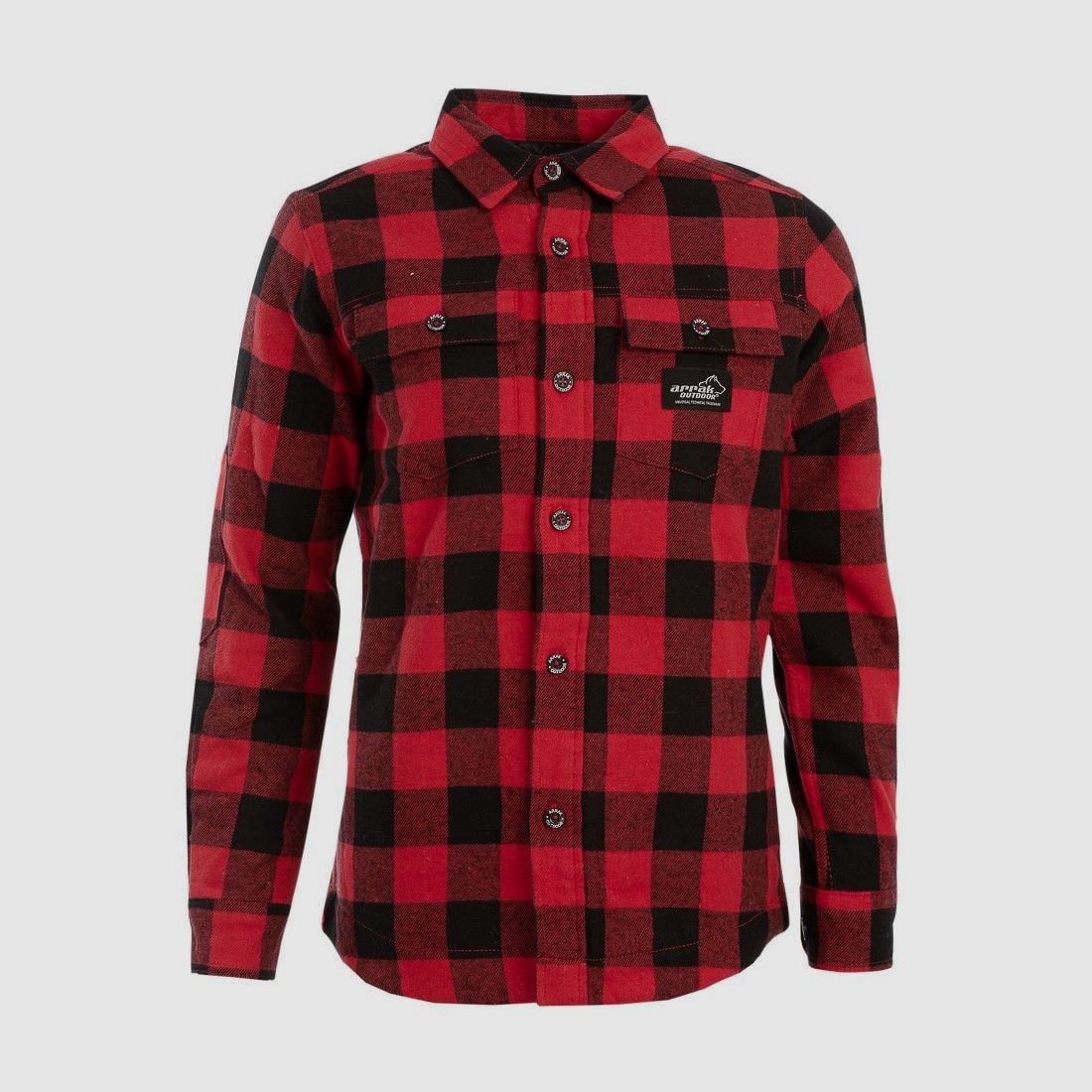 Arrak Outdoor Gefüttertes Flanellhemd Damen Rot/Schwarz 4XL