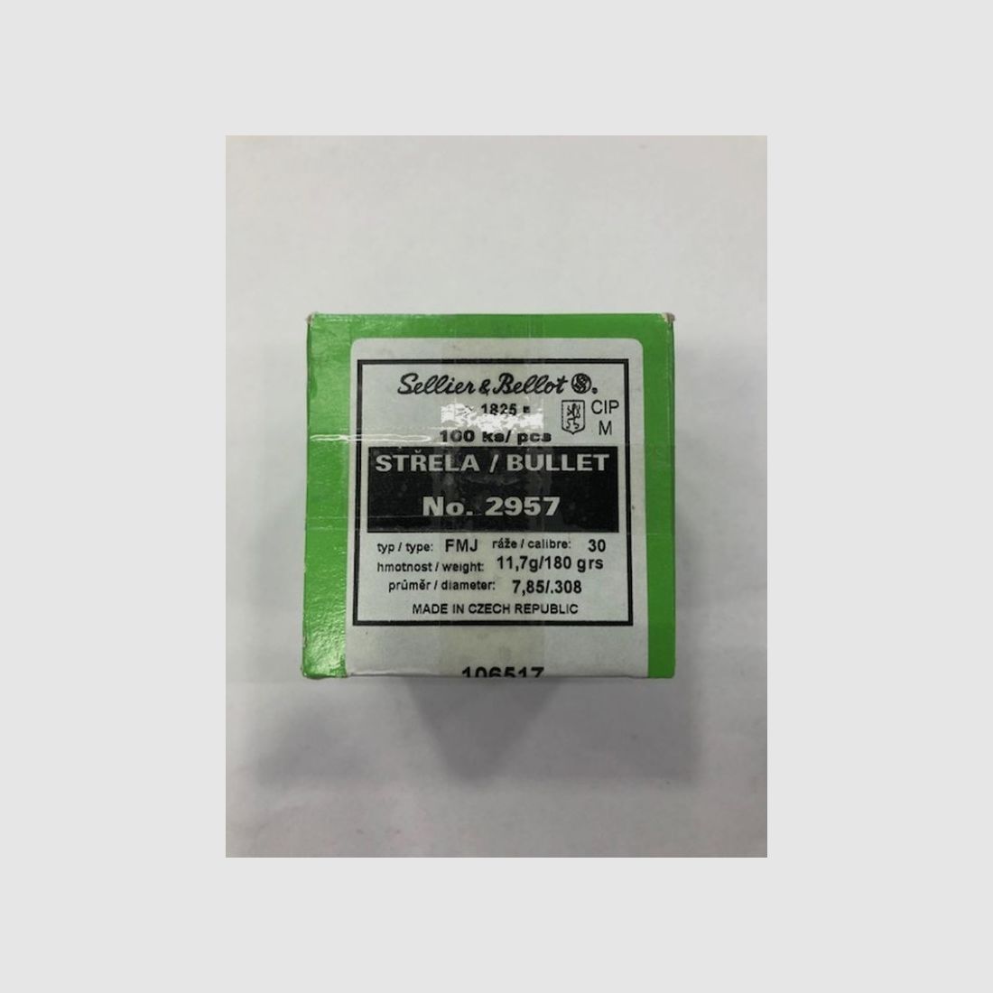 SELLIER &B PALLE C30 GR 180 FMJ, immagine 1 di 2